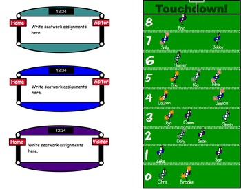 Preview of Guided Reading Football Field - Center Tracker