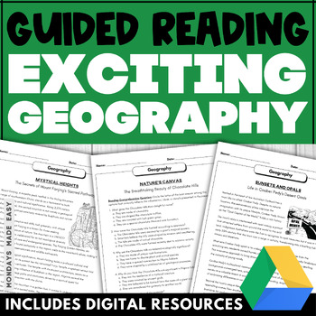 Preview of Guided Reading - Geography - 6 Comprehension Passages by Lexile Level - Digital