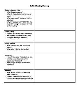 Preview of Guided Reading Graphic Organizer