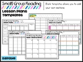 Guided Reading Group/Small Group Lesson Plan Templates | Editable