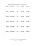 Guided Reading Groups Schedule