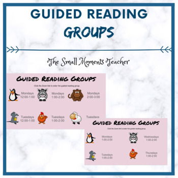 Preview of Guided Reading Groups Template- Animal Themed 