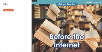 Preview of Guided Reading Level 8 GR2-L8-U1-LC1-15 Before the Internet
