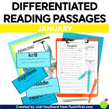 Preview of 1st Grade Reading Comprehension Passages for January | Differentiated