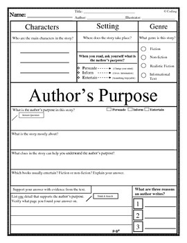 Author's Purpose-Guided Reading Lesson by Motivated Learners | TPT