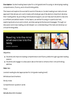 Preview of Guided Reading Lesson Plan