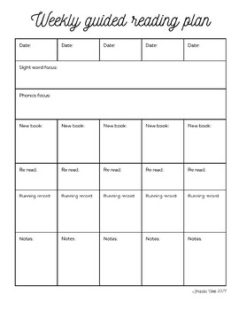 Preview of Guided Reading Lesson Plan