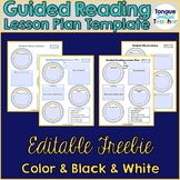 Guided Reading Lesson Plan Template Color and Grayscale Editable