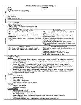 Preview of Guided Reading Lesson Plan Template