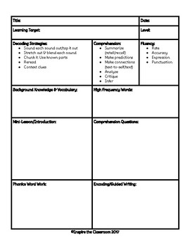 Preview of SoR Small Group (Guided) Reading Lesson Plan Template