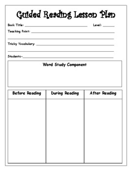 Printable Guided Reading Post-its