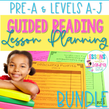 Preview of Guided Reading Lesson Plan Template Bundle for Guided Reading Levels Pre-A to J