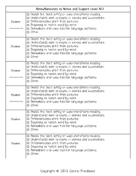 Guided Reading Lesson Plan Templates for Small Groups Level A-V (1-30+)