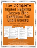 Guided Reading Lesson Plan Templates for Small Groups Leve
