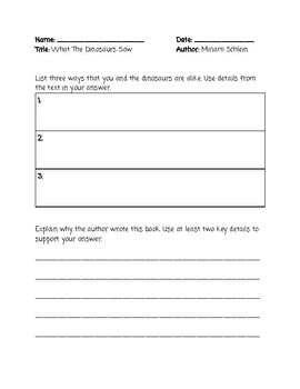 Guided Reading Lesson Plan What The Dinosaurs Saw by Second Grade Stars