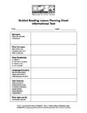 Guided Reading Lesson Planning Sheet for Informational Text