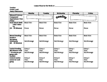 Preview of Guided Reading Lesson Plans