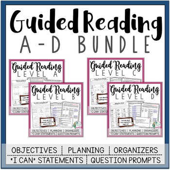 Preview of Guided Reading Lesson Plans Bundle - Levels A-D