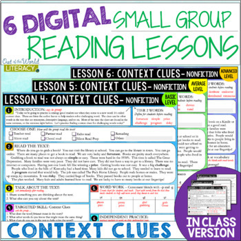 Preview of Guided Reading Lesson Plans - CONTEXT CLUES - Differentiated - Small Group