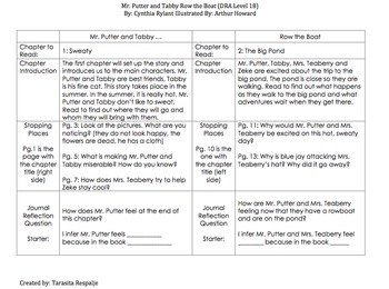 Guided Reading Lesson Plans Mr. Putter and Tabby Row the Boat