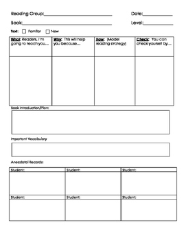 Guided Reading Lesson Template by Ready To Go Resources | TpT