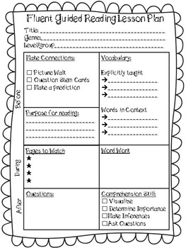 Guided Reading Lesson Template by Dara Bee | Teachers Pay Teachers