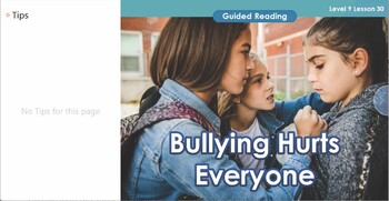 Preview of Guided Reading Level 9 GR2-L9-U1-LC1-30 Bullying Hurts Everyone