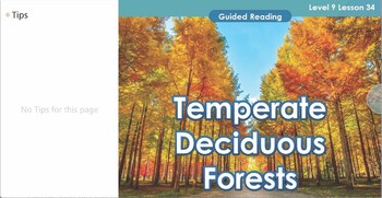 Preview of Guided Reading Level 9 GR2-L9-U1-LC1-34 Temperate Deciduous Forests