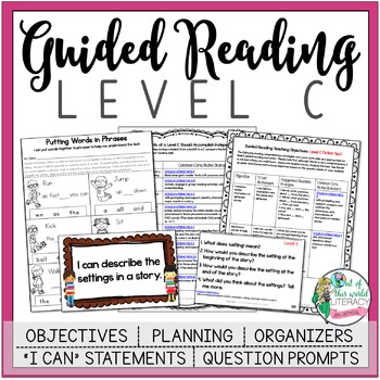 Guided Reading Lesson Plans Level C By Jen Bengel Tpt