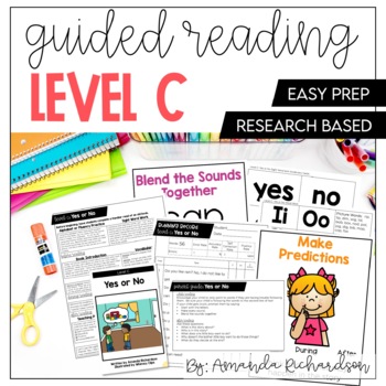Preview of Guided Reading Level C Lesson Plans and Activities