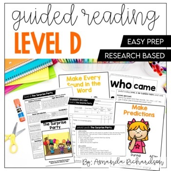 Preview of Guided Reading Level D Lesson Plans and Activities