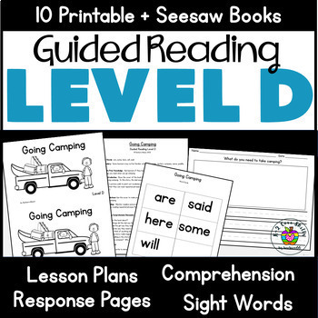 Preview of Guided Reading Level D Printable Books BUNDLE Blackline Readers