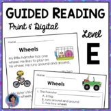 1st Grade Guided Reading Level E Comprehension Passages & Questions: RtI, ESL, +