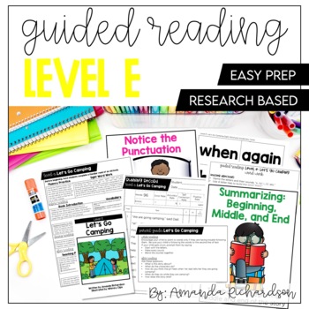 Preview of Guided Reading Level E Lesson Plans and Activities