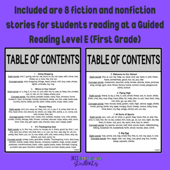 Guided Reading Level E Reading Comprehension Worksheets | TpT
