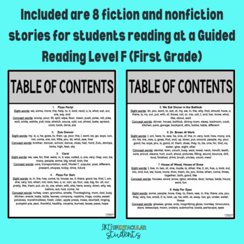 Guided Reading Level F Reading Comprehension Worksheets | TPT