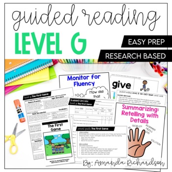 Preview of Guided Reading Level G Lesson Plans and Activities