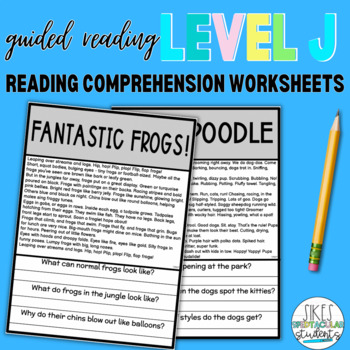 Preview of Guided Reading Level J Reading Comprehension Worksheets