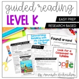 Guided Reading Level K Lesson Plans and Activities