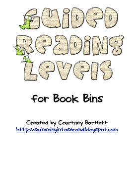 Preview of Guided Reading Level Labels for Book Bins