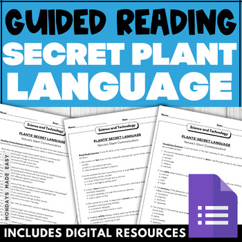 Preview of Guided Reading - Lexile Leveled Comprehension Passage - Plants Secret Language
