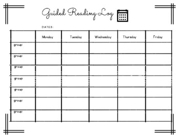 Preview of Guided Reading Log