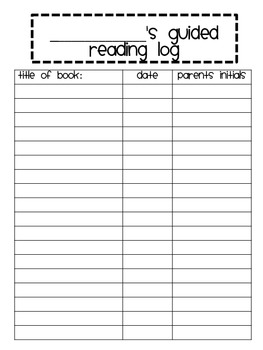 Guided Reading Log FREEBIE by Keeping up with Kindergarten | TpT
