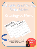Guided Reading/Math Data Notes