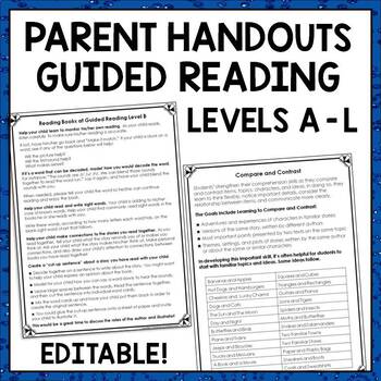 Preview of Editable Kindergarten and First Grade Meet the Teacher Parent Handouts {ELA}