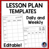 Editable Daily & Weekly Lesson Plan Templates for Kinderga