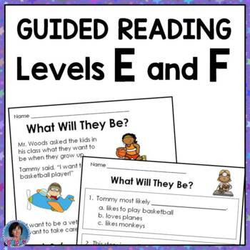 Preview of First Grade Reading Passages with Comprehension Questions: Levels E & F (RTI +)