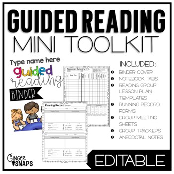 Preview of Guided Reading Mini Tool Kit {Editable}