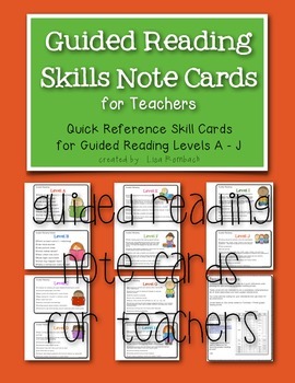 Preview of Guided Reading Note Cards for Teachers FREEBIE