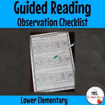 Preview of Guided Reading Observation Checklist Lower Elementary